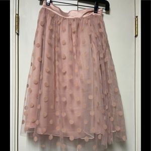 Pink tulle polka dot skirt from online boutique